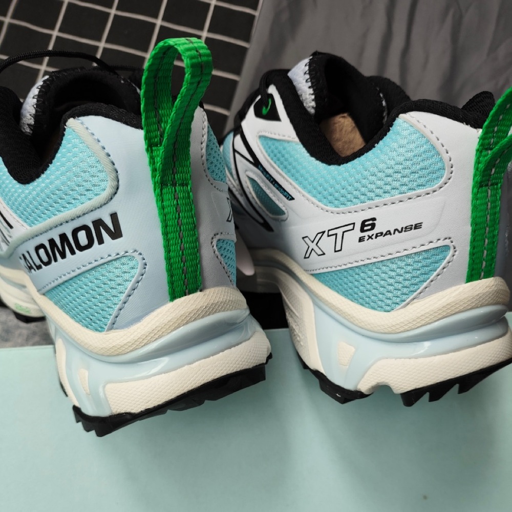 Salomon Sneakers in Light Blue, Black & Green - Picture 4 of 7